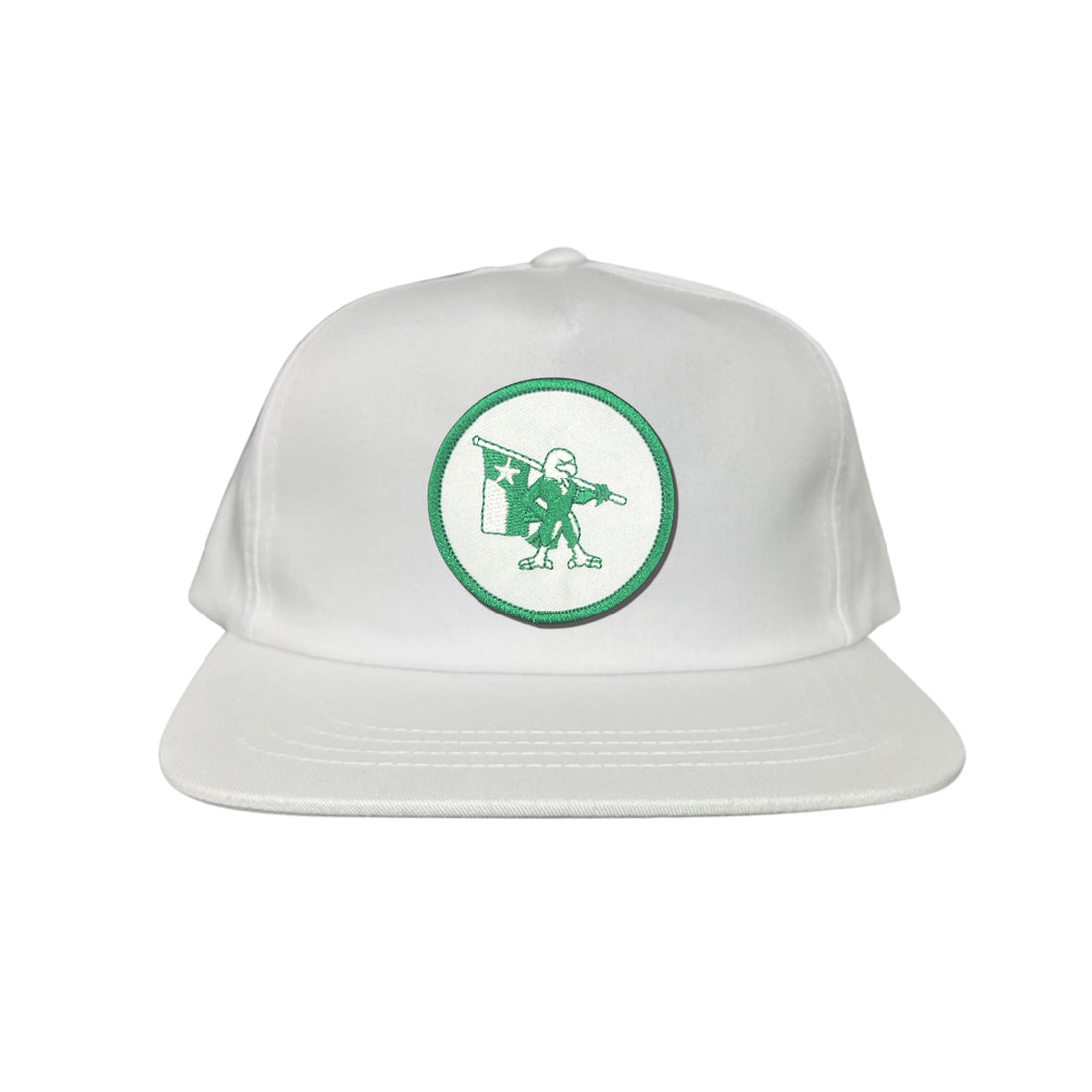 Eagle Battle Flag Circle UNT Mesh Snapback Hat - Black/Gold/Green