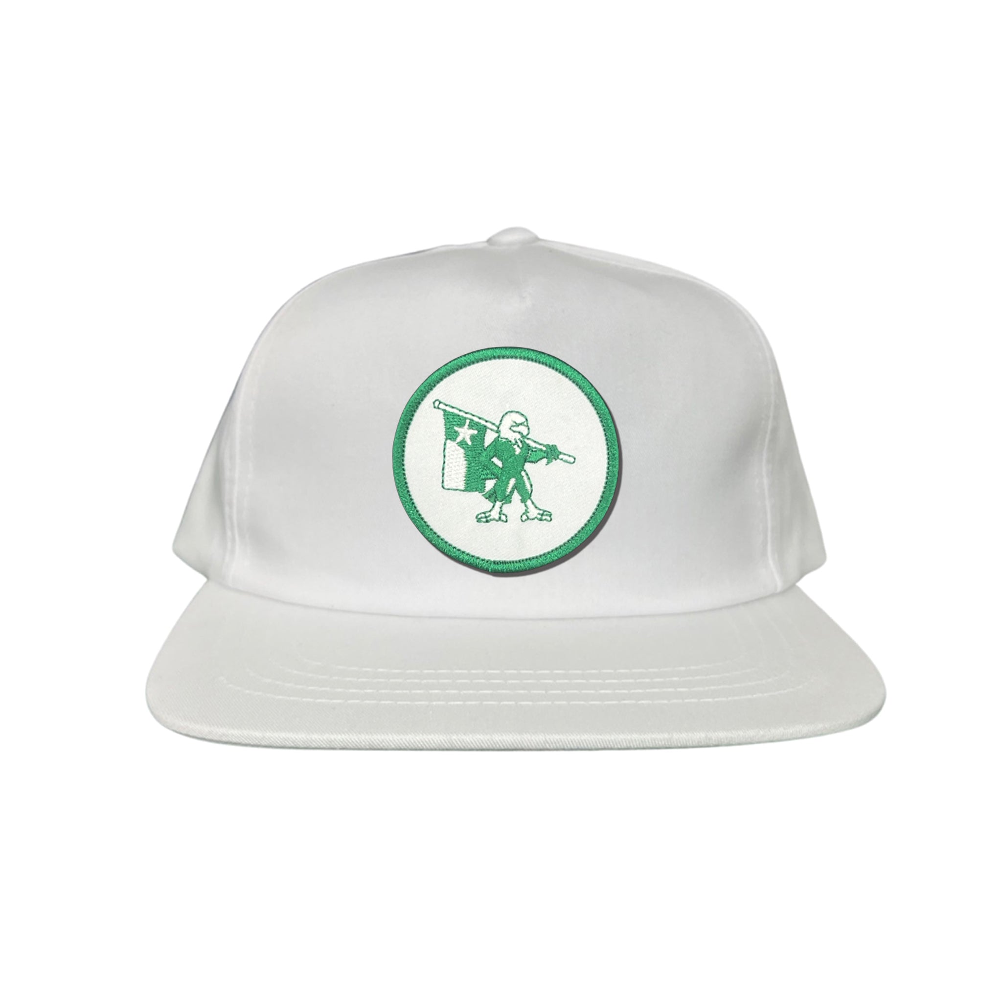 Eagle Battle Flag Circle UNT Mesh Snapback Hat - Black/Gold/Green