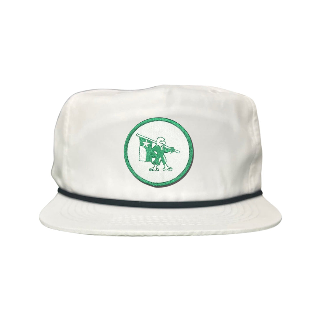 Eagle Battle Flag Circle UNT Mesh Snapback Hat - Black/Gold/Green