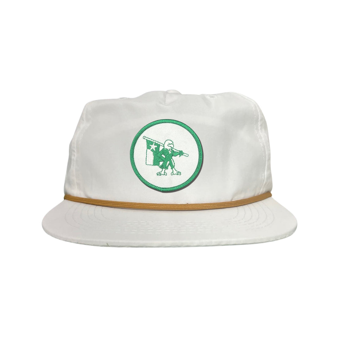 Eagle Battle Flag Circle UNT Mesh Snapback Hat - Black/Gold/Green