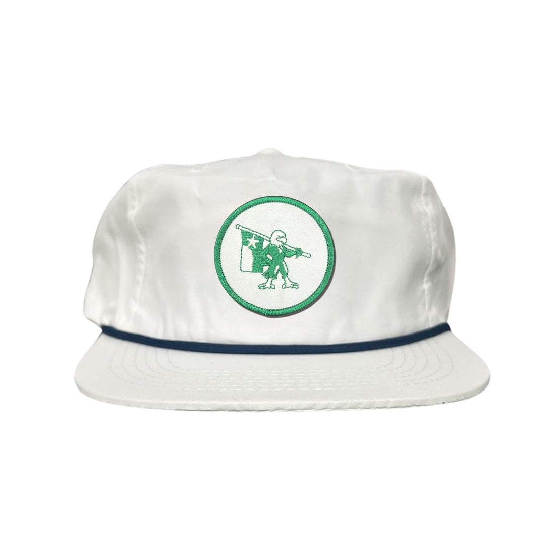 Eagle Battle Flag Circle UNT Mesh Snapback Hat - Black/Gold/Green