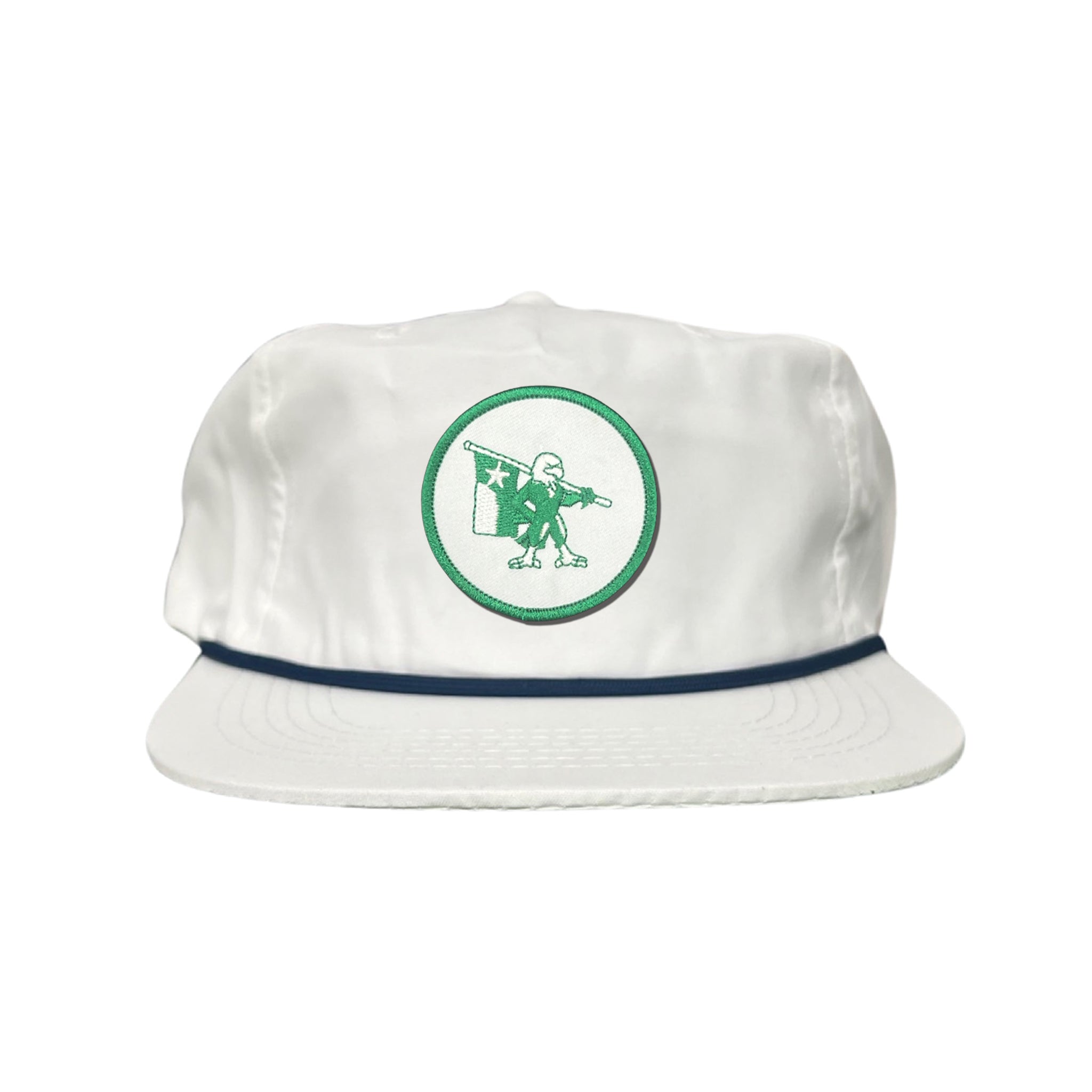 Eagle Battle Flag Circle UNT Mesh Snapback Hat - Black/Gold/Green