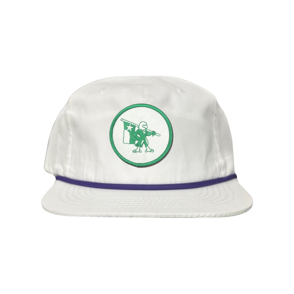 Eagle Battle Flag Circle UNT Mesh Snapback Hat - Black/Gold/Green