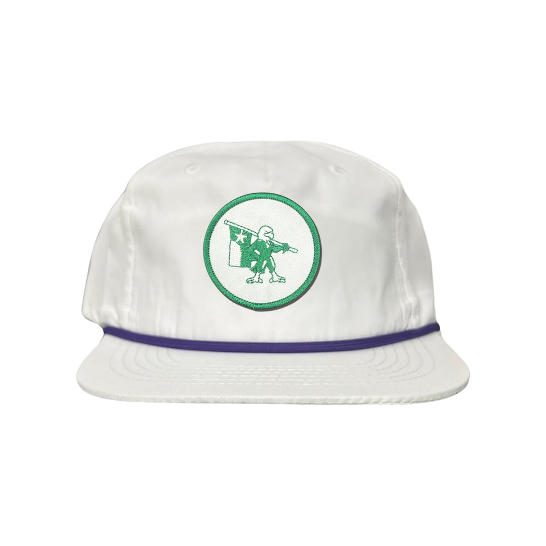 Eagle Battle Flag Circle UNT Mesh Snapback Hat - Black/Gold/Green