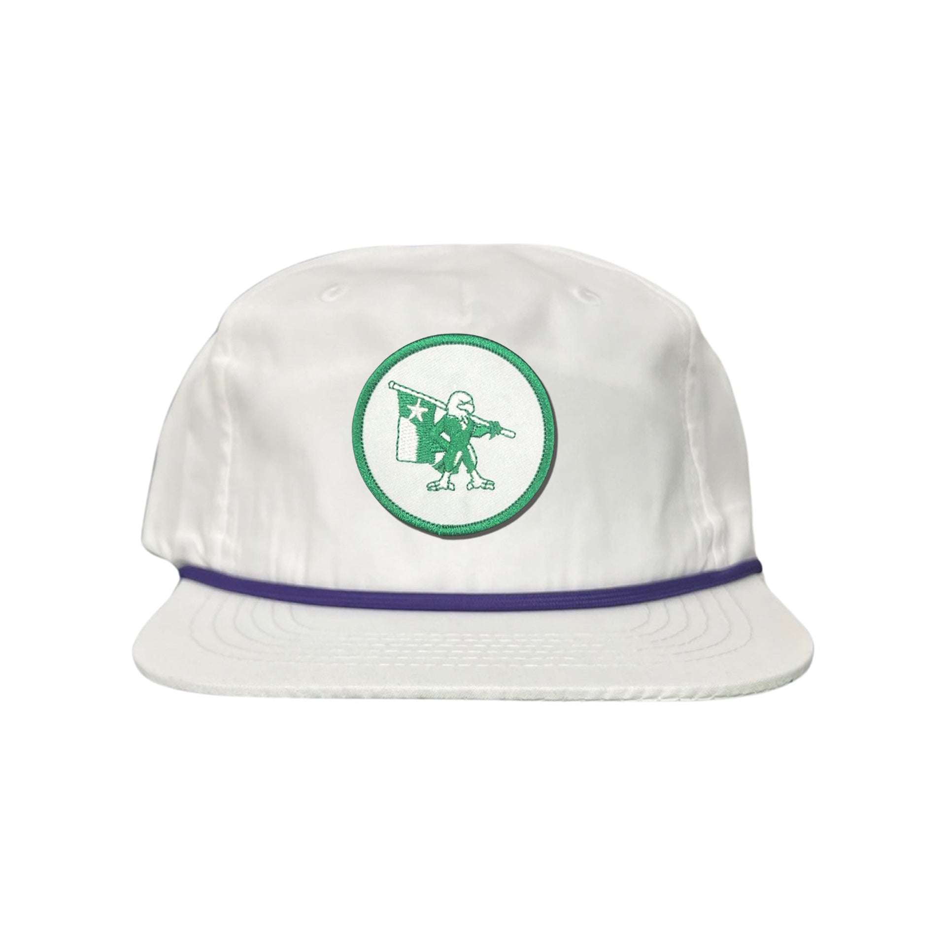 Eagle Battle Flag Circle UNT Mesh Snapback Hat - Black/Gold/Green