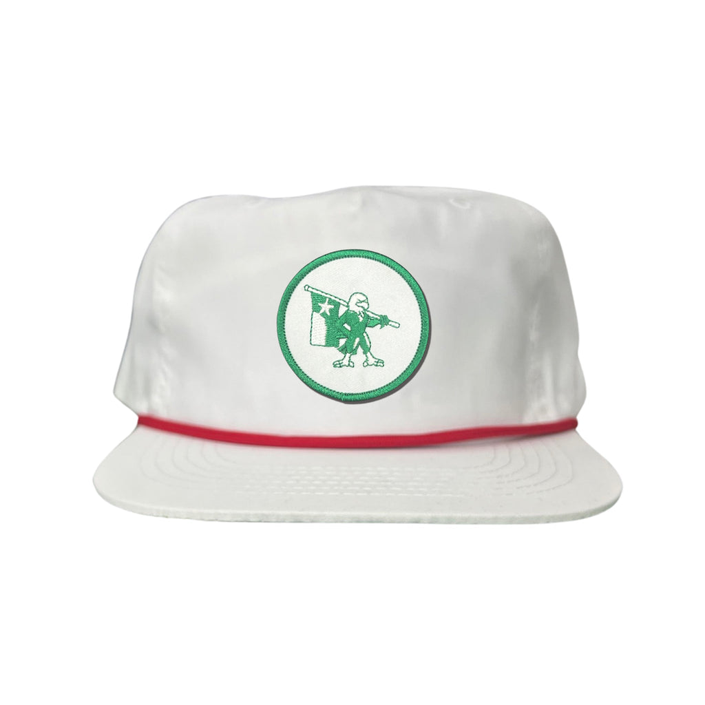 Eagle Battle Flag Circle UNT Mesh Snapback Hat - Black/Gold/Green