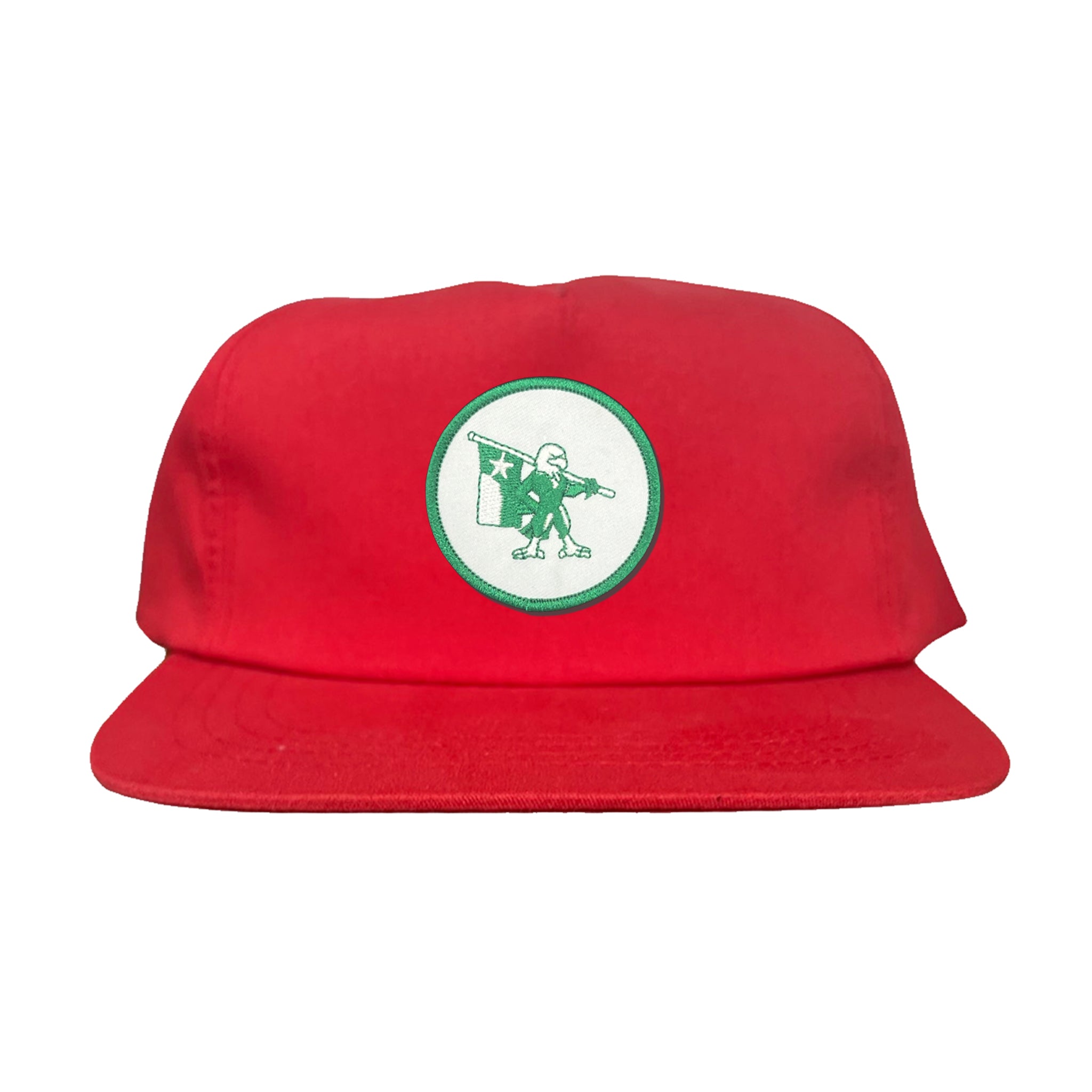 Eagle Battle Flag Circle UNT Mesh Snapback Hat - Black/Gold/Green