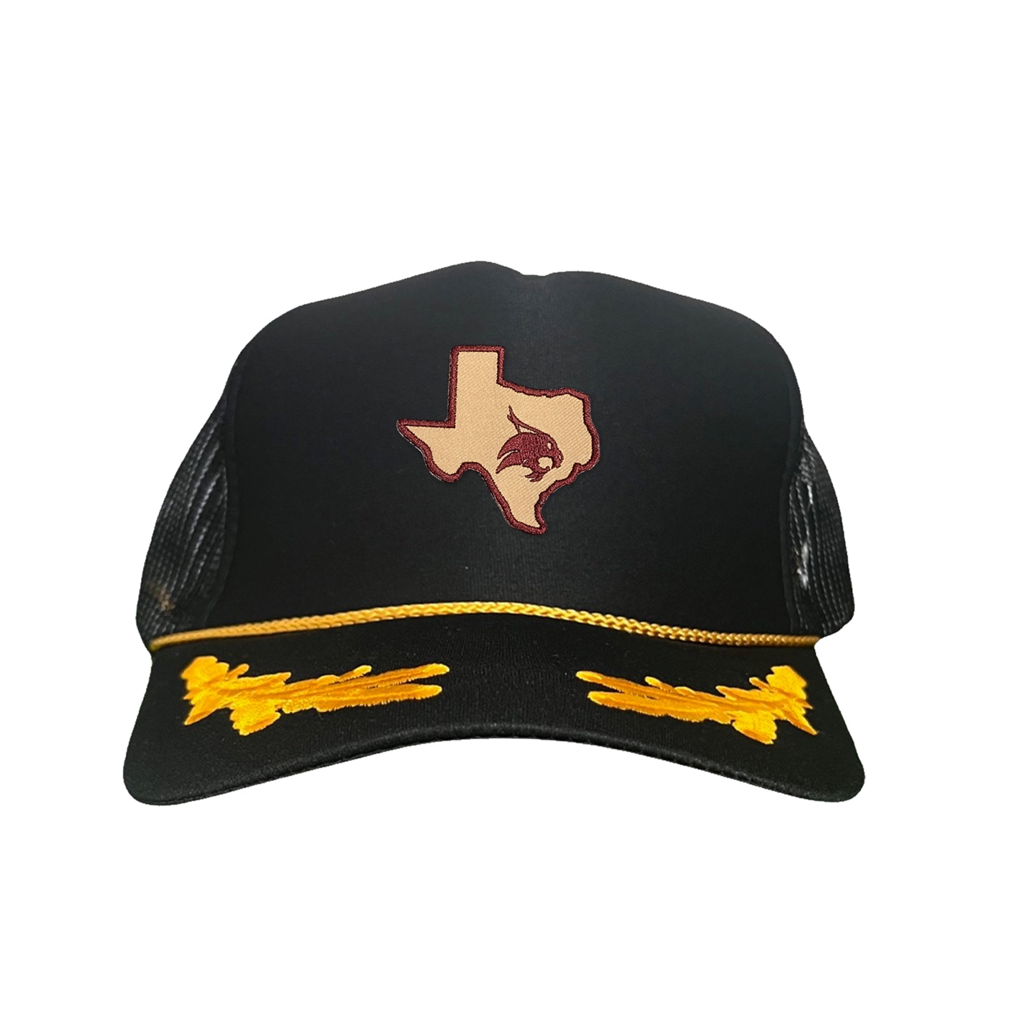 Texas State Bobcats Supercat Curved Bill Mesh Snapback in team colors