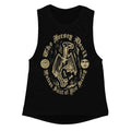 Black tank top with gold Jersey Devil Patron Saint graphic for girls