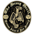 Jersey Devil Patron Saint sticker featuring cryptid design for Pine Barrens enthusiasts.