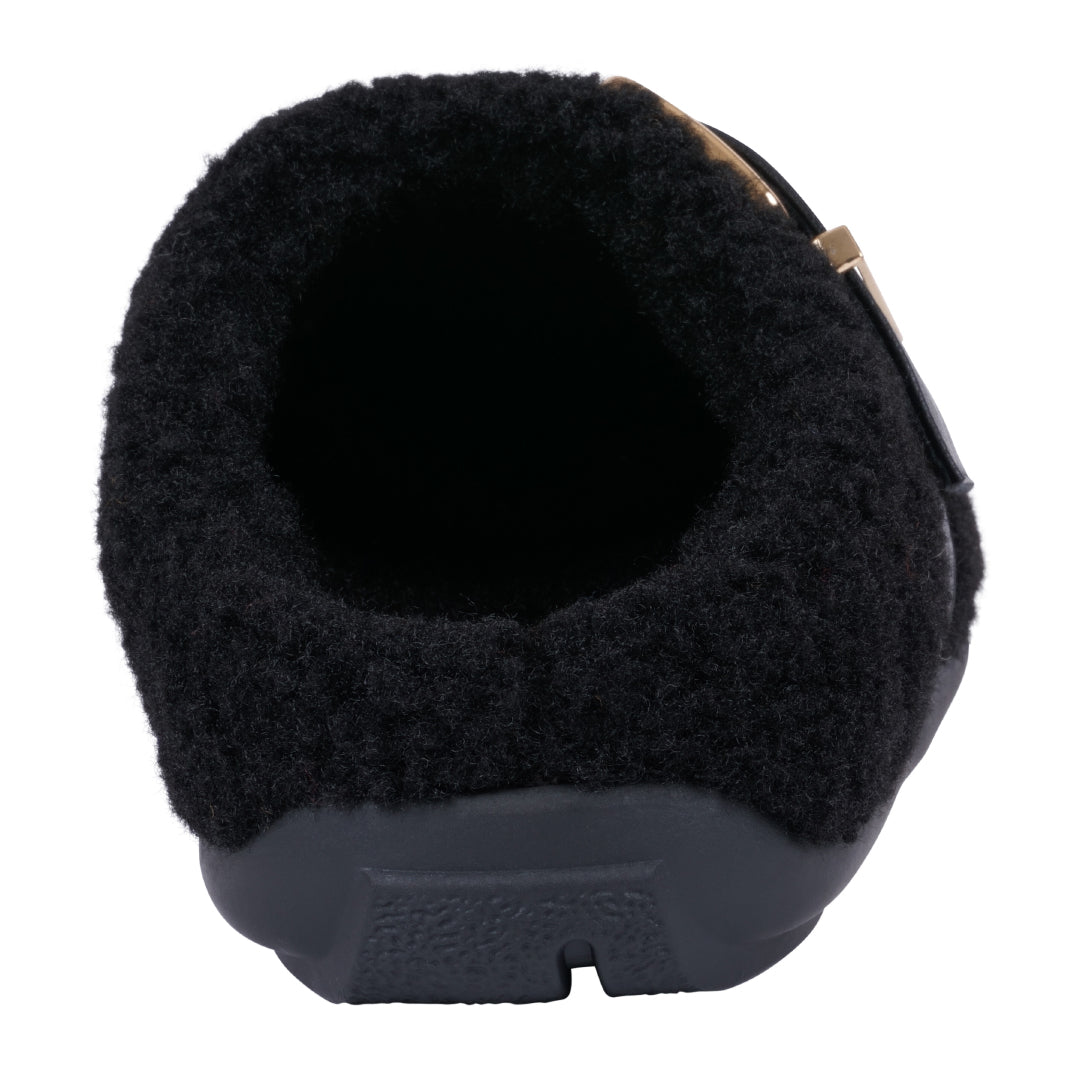 Women's Patsy Black Mule Slipper with Buckle Detail - Image 3