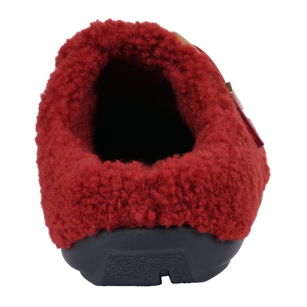 Women's Patsy Burgundy Mule Slipper with Buckle Detail - Image 2