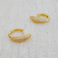 Pave Marquise Huggie Hoop Earrings