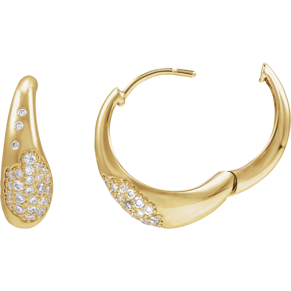 Élodie Pavé Diamond Huggie Hoops in 14K Yellow Gold