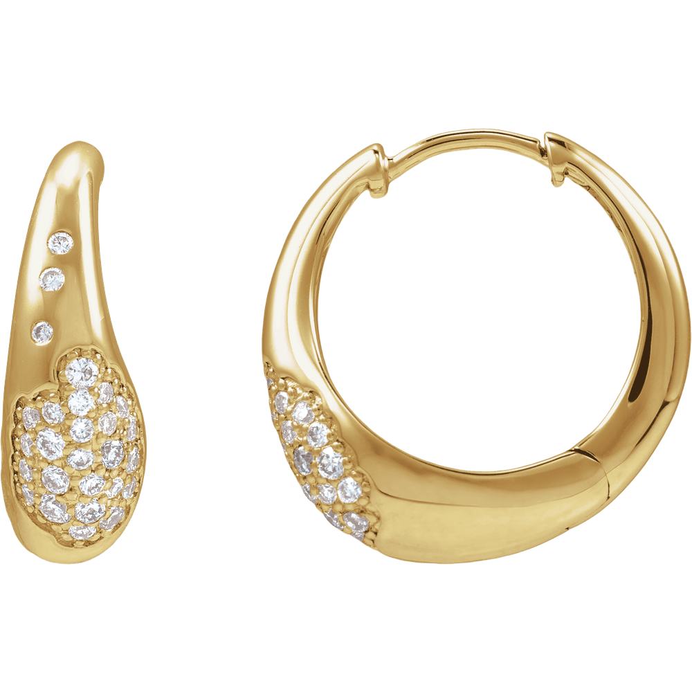 Élodie Pavé Diamond Huggie Hoops in 14K Yellow Gold