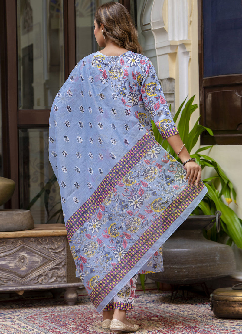 Off-White Cotton Kota Checks Salwar Suit Set for Festive Occasions