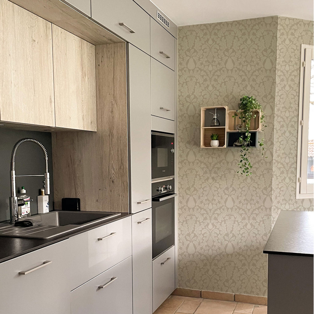 Felipe Botanical Vintage Wallpaper in Olive and Sage Green
