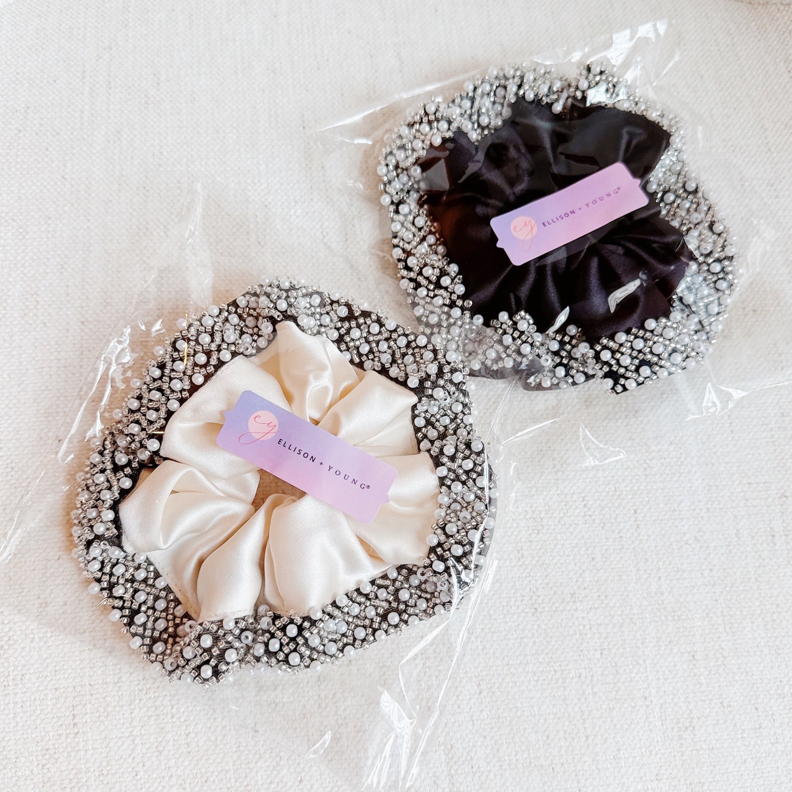 Pearls And Beads Satin Hair Scrunch