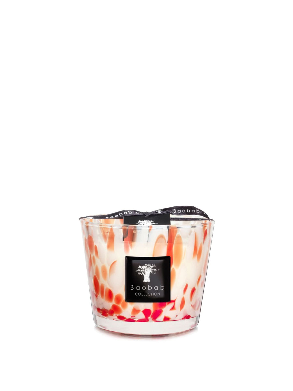 Coral Pearls Max 10 scented candle in decorative hand-blown glass with coral-colored patterns