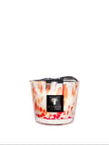 Coral Pearls Max 10 scented candle in decorative hand-blown glass with coral-colored patterns