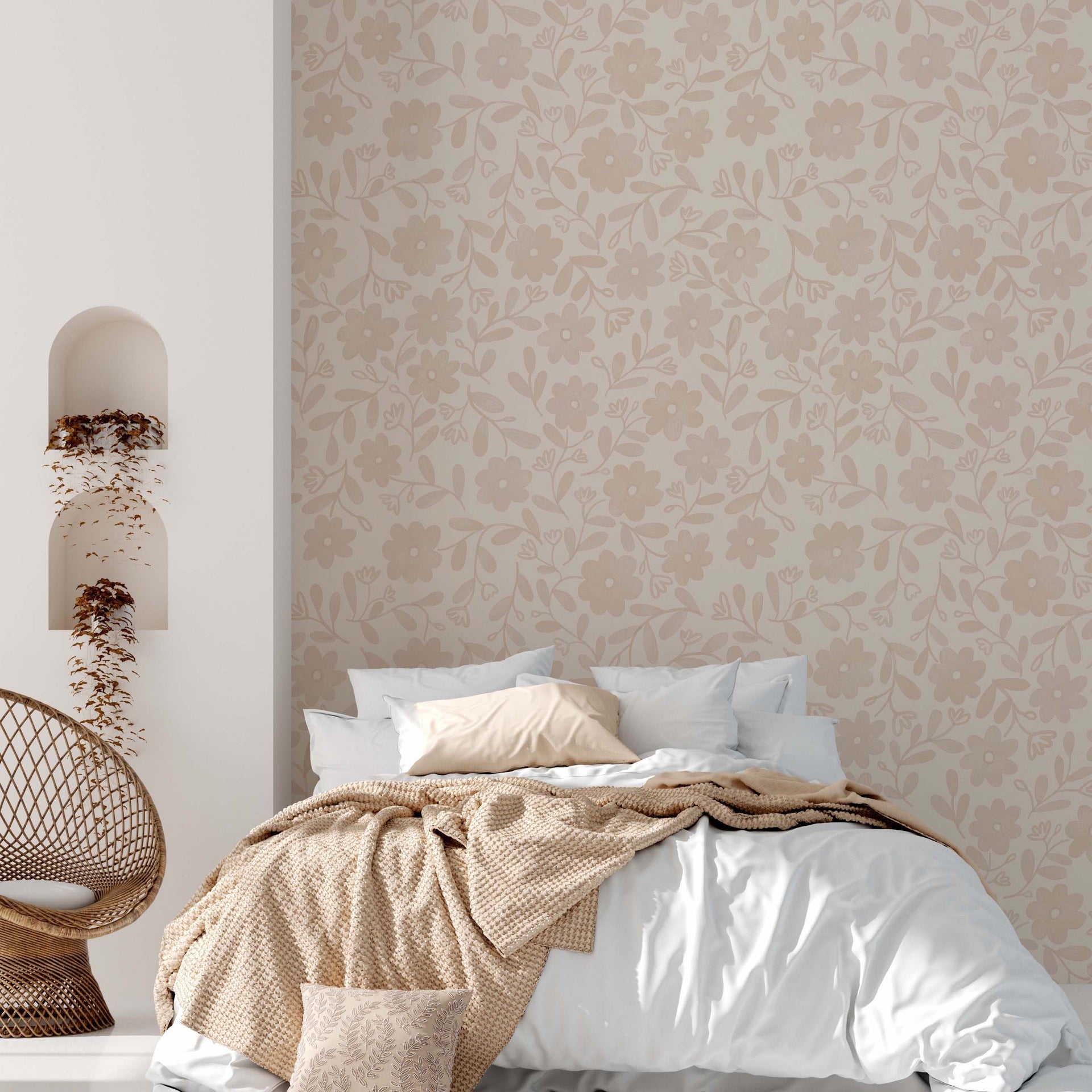Markie Floral Bohemian Wallpaper by Christy Beasley