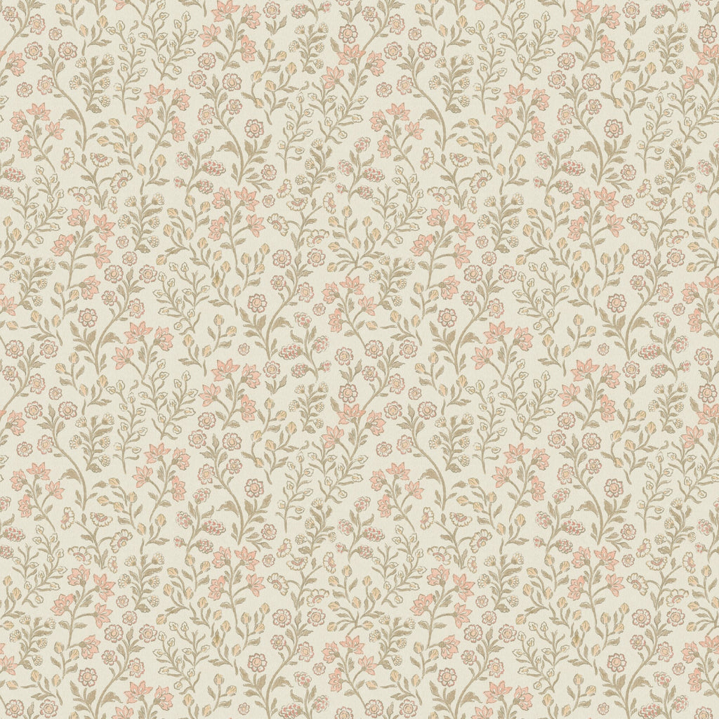 Penelope Floral Removable Wallpaper, Pink, White, and Cream