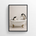 Penguin Animal Bathroom Tub Poster