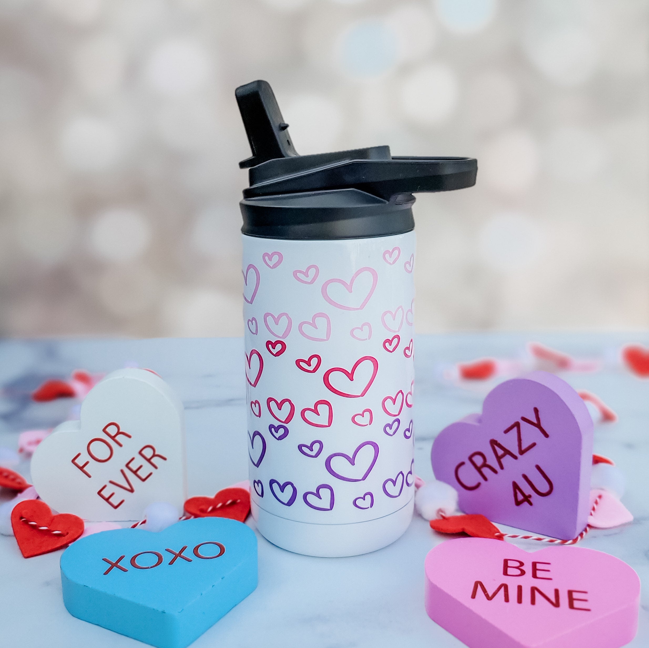 Personalized Valentine Heart Kids Sippy Cup