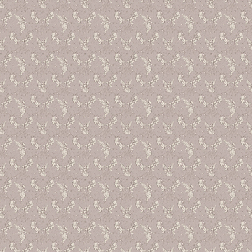 Petra Whimsical Wallpaper in Beige, Blue, Grey and Dusty-Rose