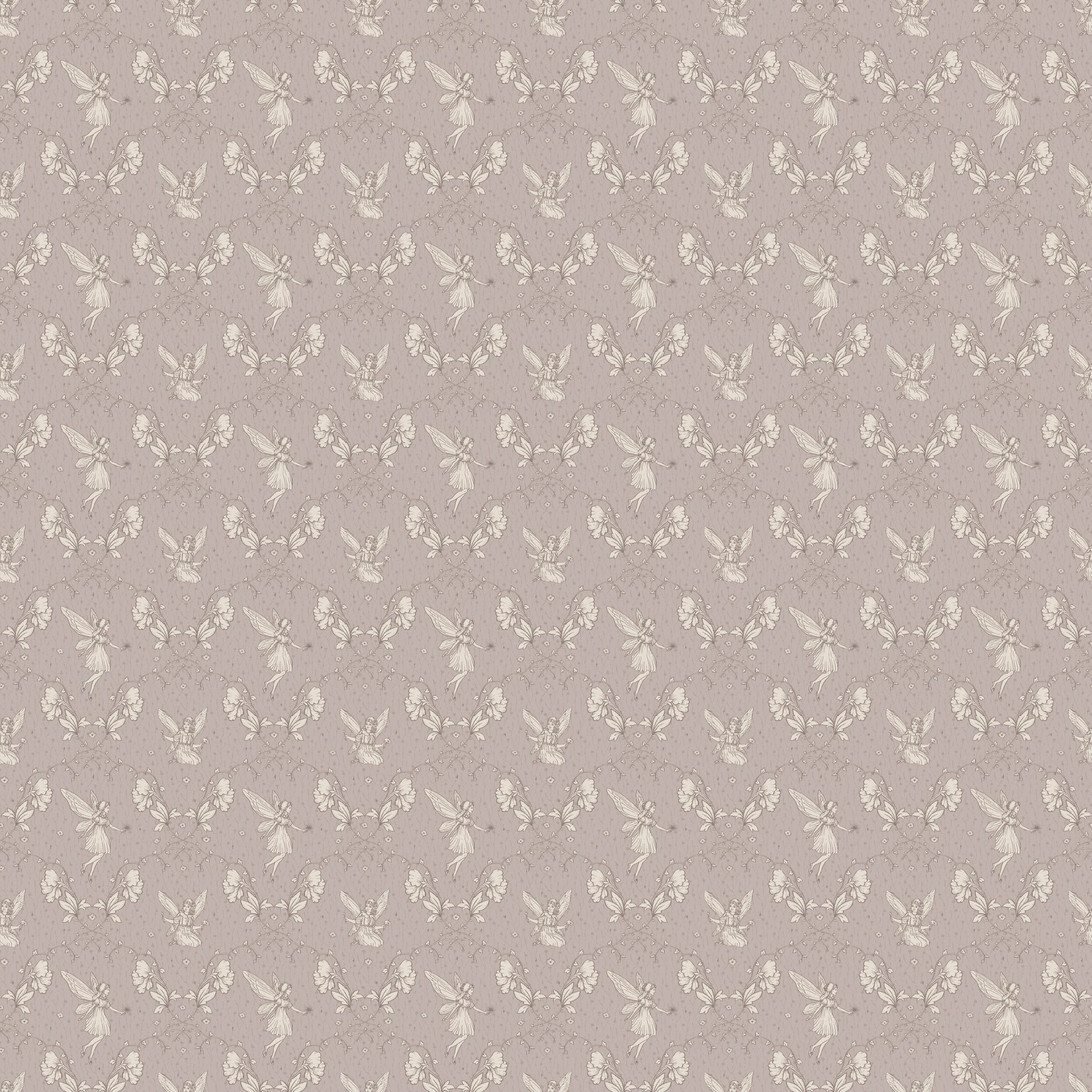 Petra Whimsical Wallpaper in Beige, Blue, Grey and Dusty-Rose