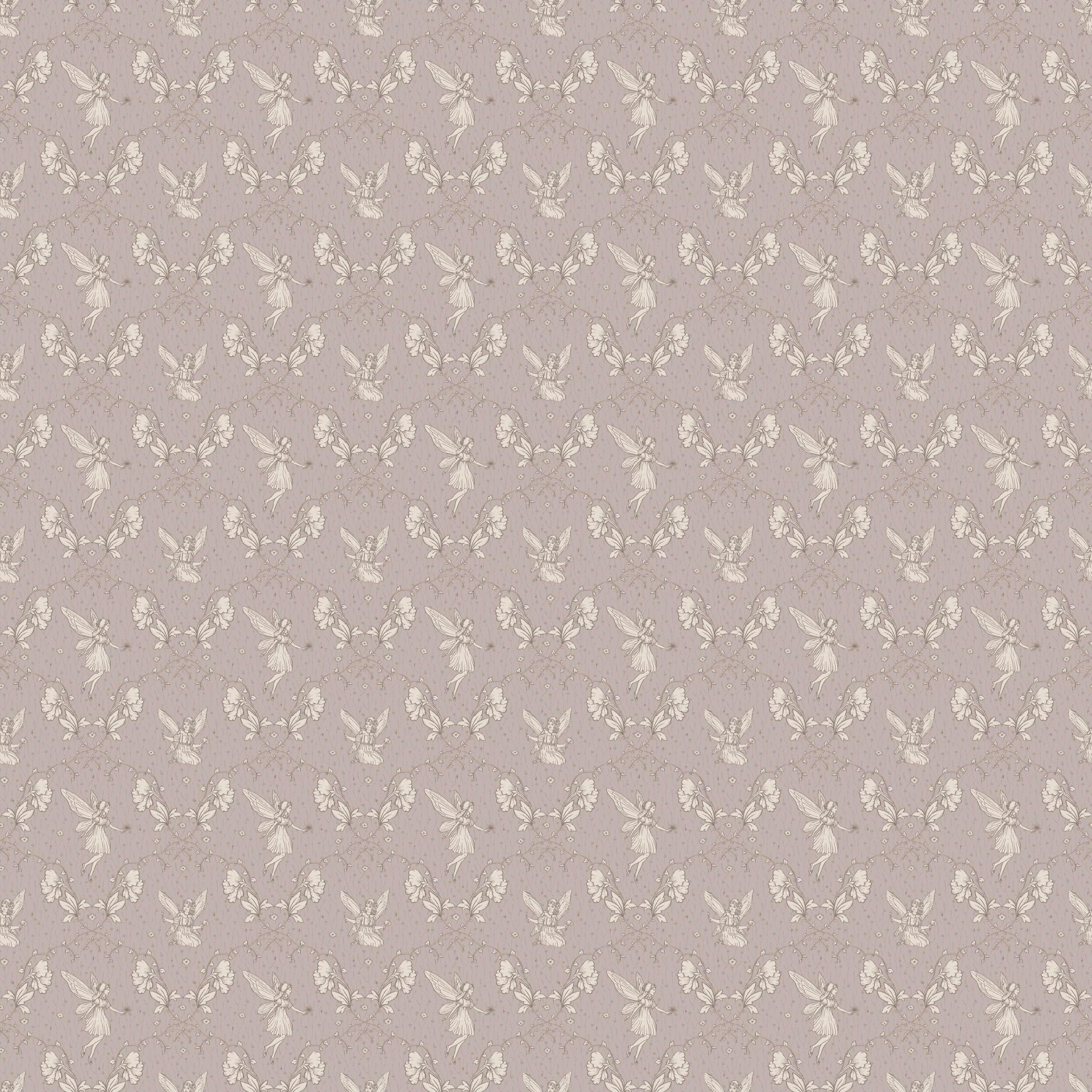 Petra Whimsical Wallpaper in Beige, Blue, Grey and Dusty-Rose