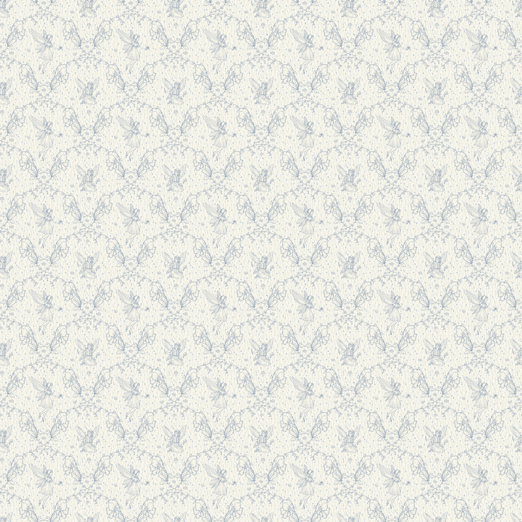 Petra Whimsical Wallpaper in Beige, Blue, Grey and Dusty-Rose