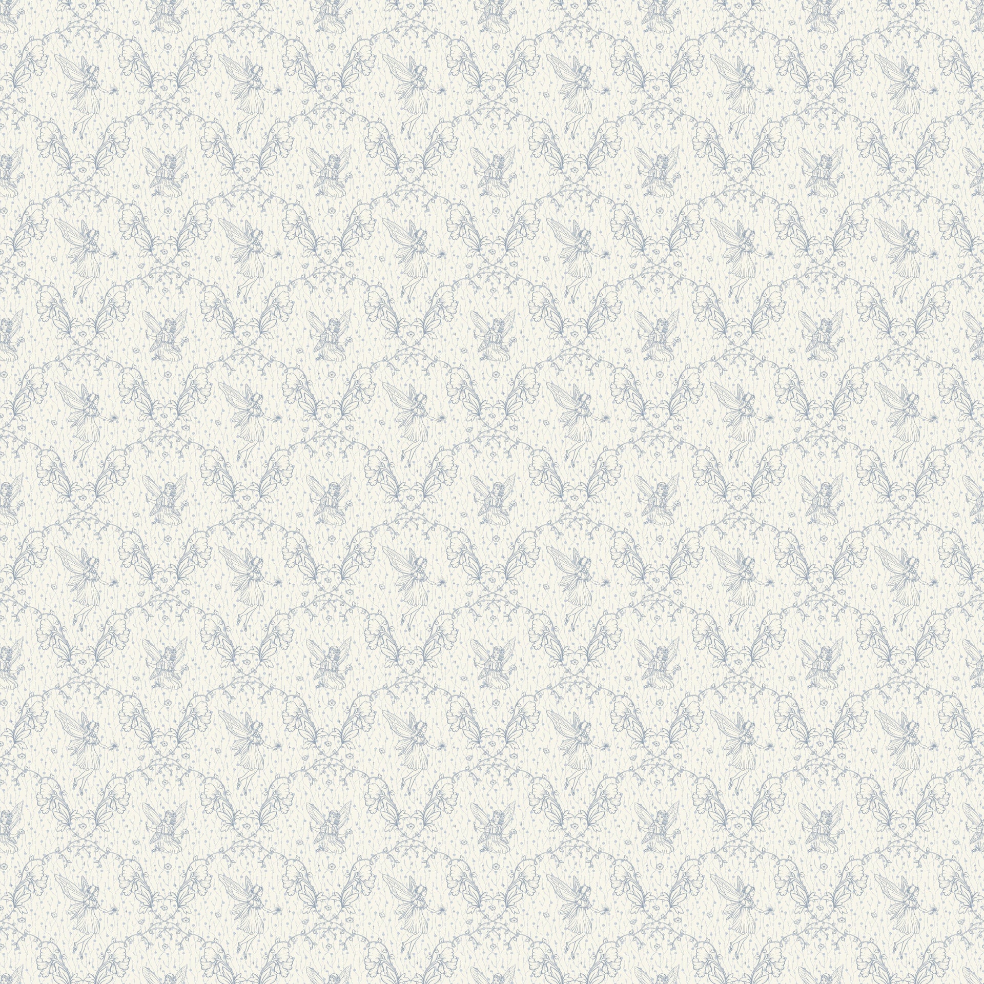 Petra Whimsical Wallpaper in Beige, Blue, Grey and Dusty-Rose
