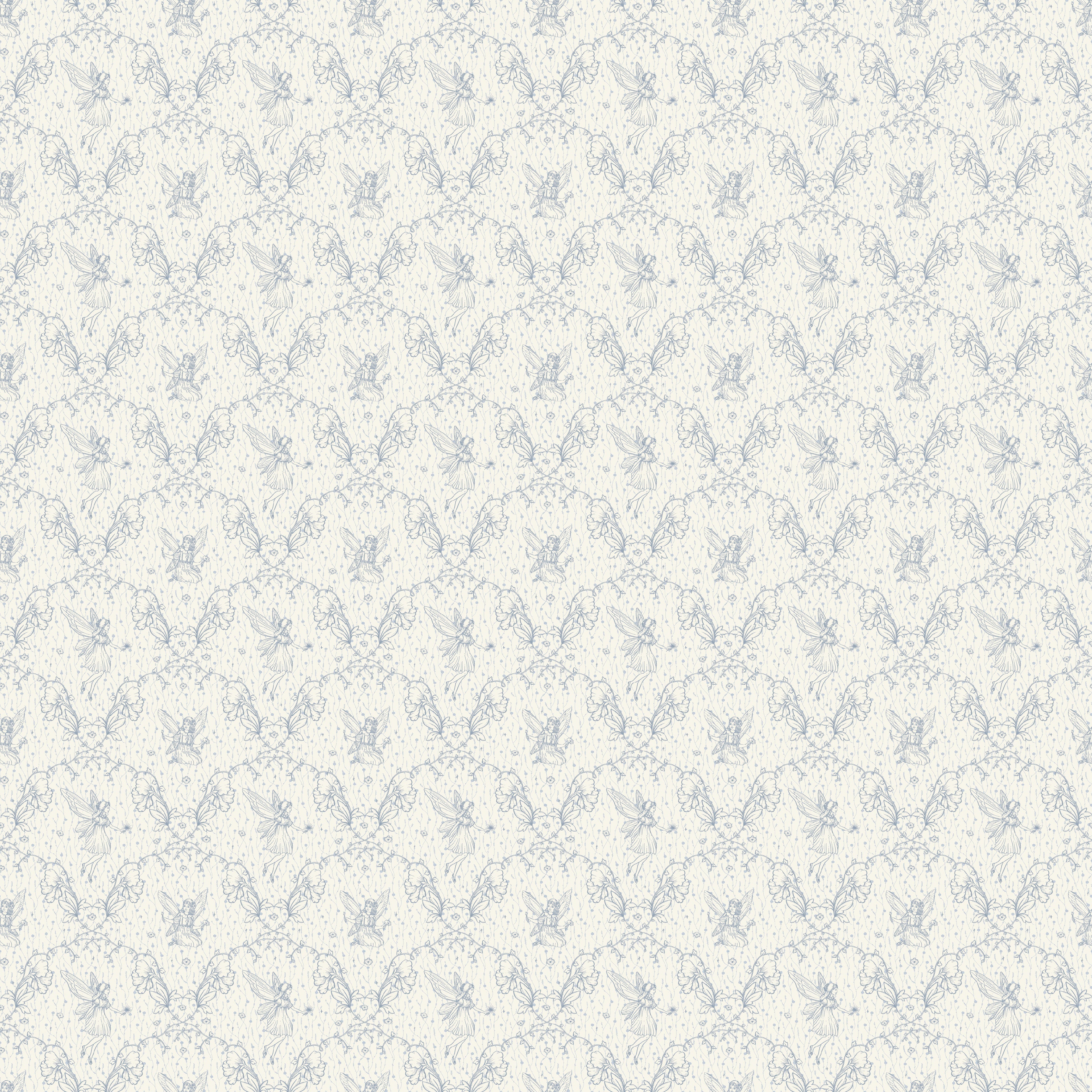 Petra Whimsical Wallpaper in Beige, Blue, Grey and Dusty-Rose