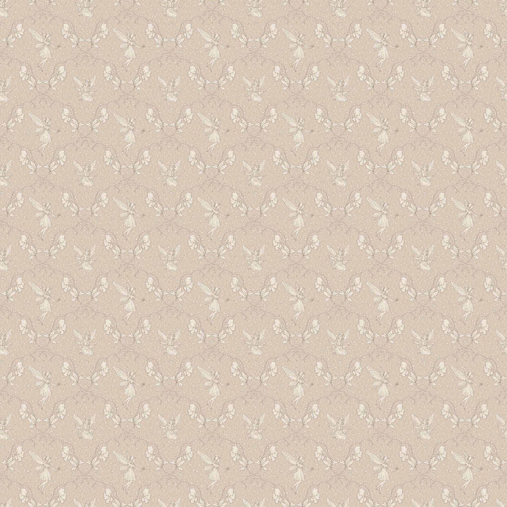 Petra Whimsical Wallpaper in Beige, Blue, Grey and Dusty-Rose