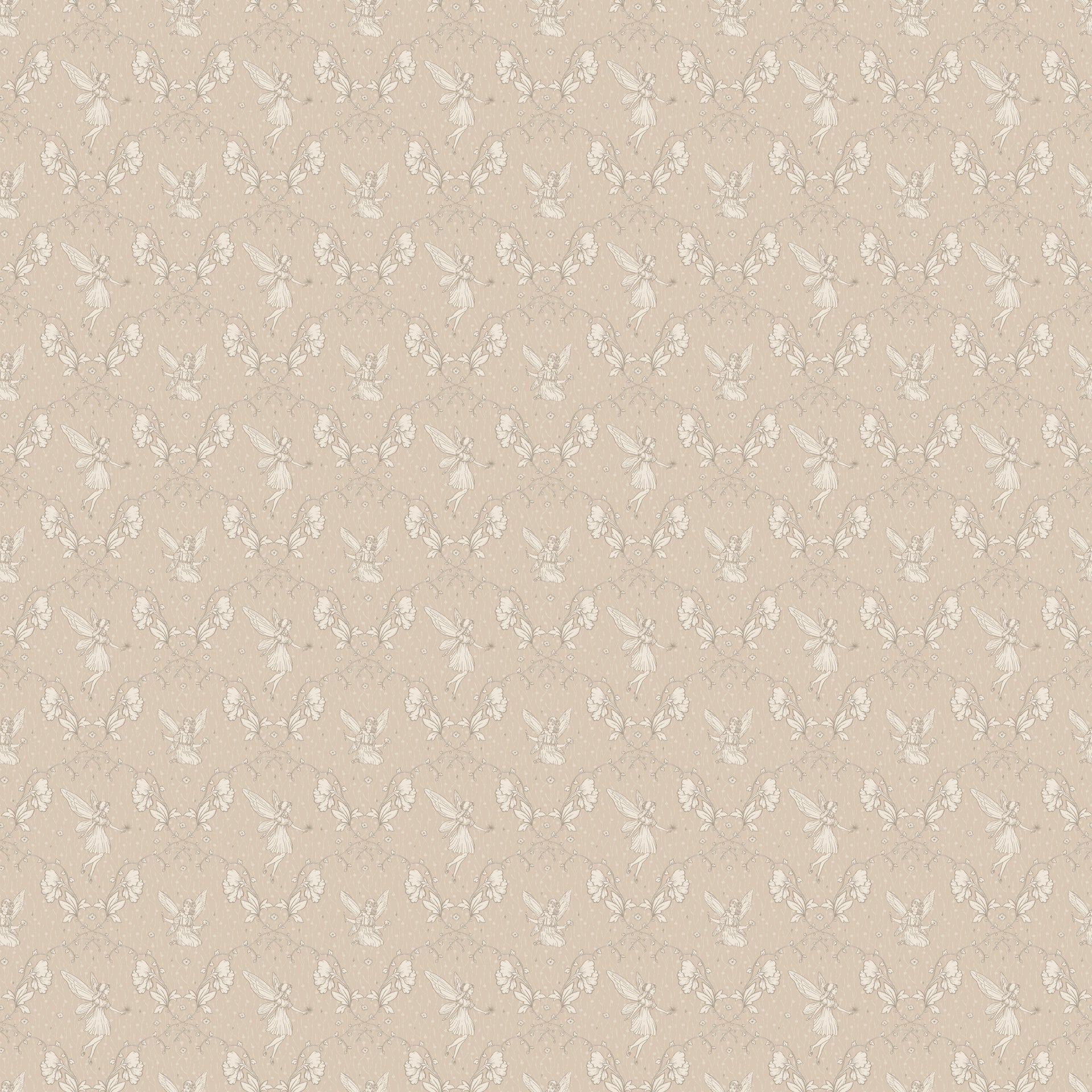 Petra Whimsical Wallpaper in Beige, Blue, Grey and Dusty-Rose
