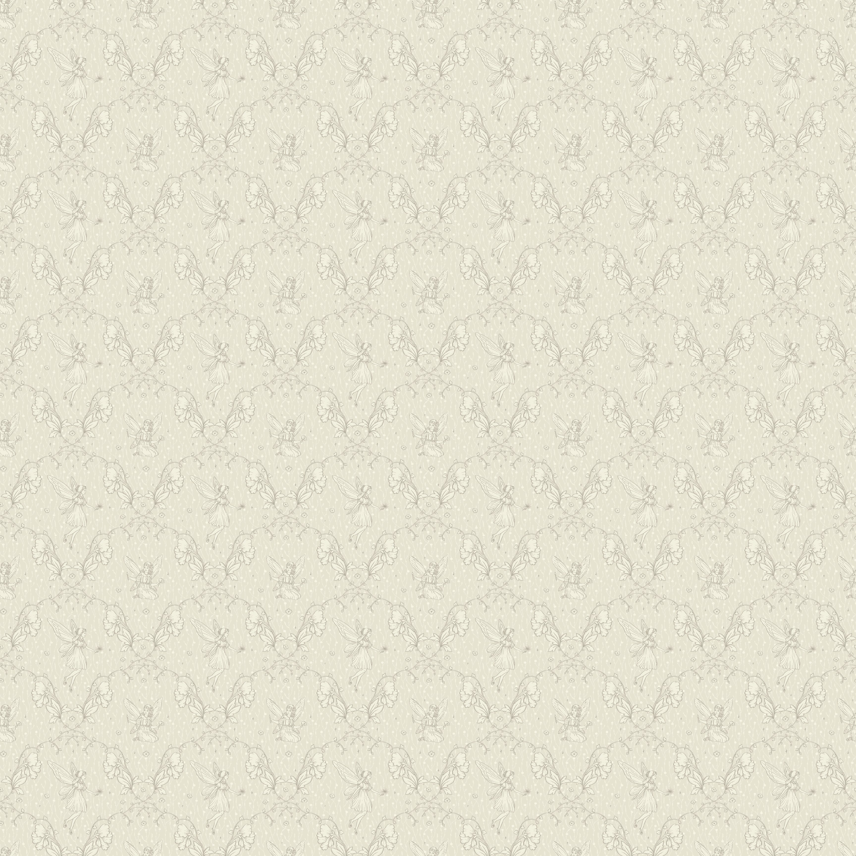 Petra Whimsical Wallpaper in Beige, Blue, Grey and Dusty-Rose
