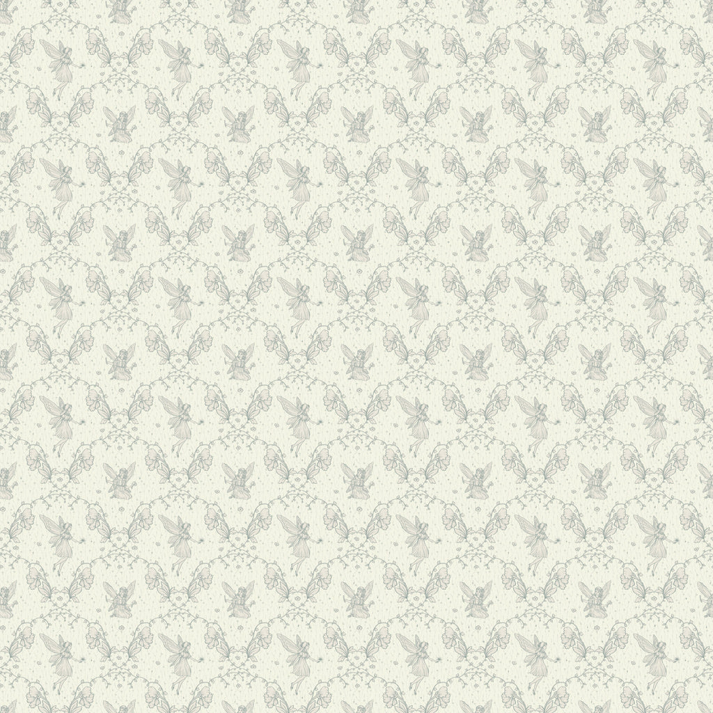 Petra Whimsical Wallpaper in Beige, Blue, Grey and Dusty-Rose