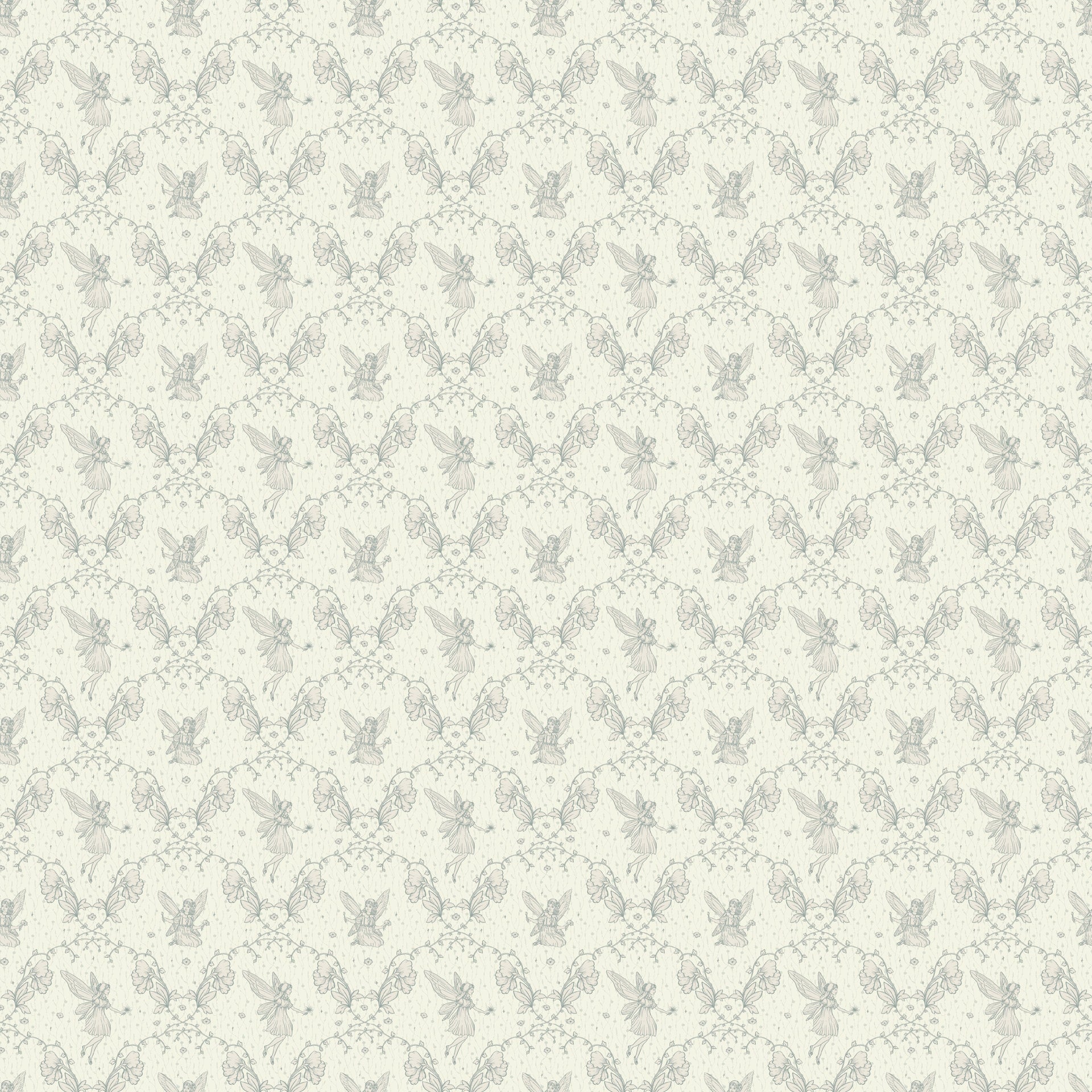 Petra Whimsical Wallpaper in Beige, Blue, Grey and Dusty-Rose