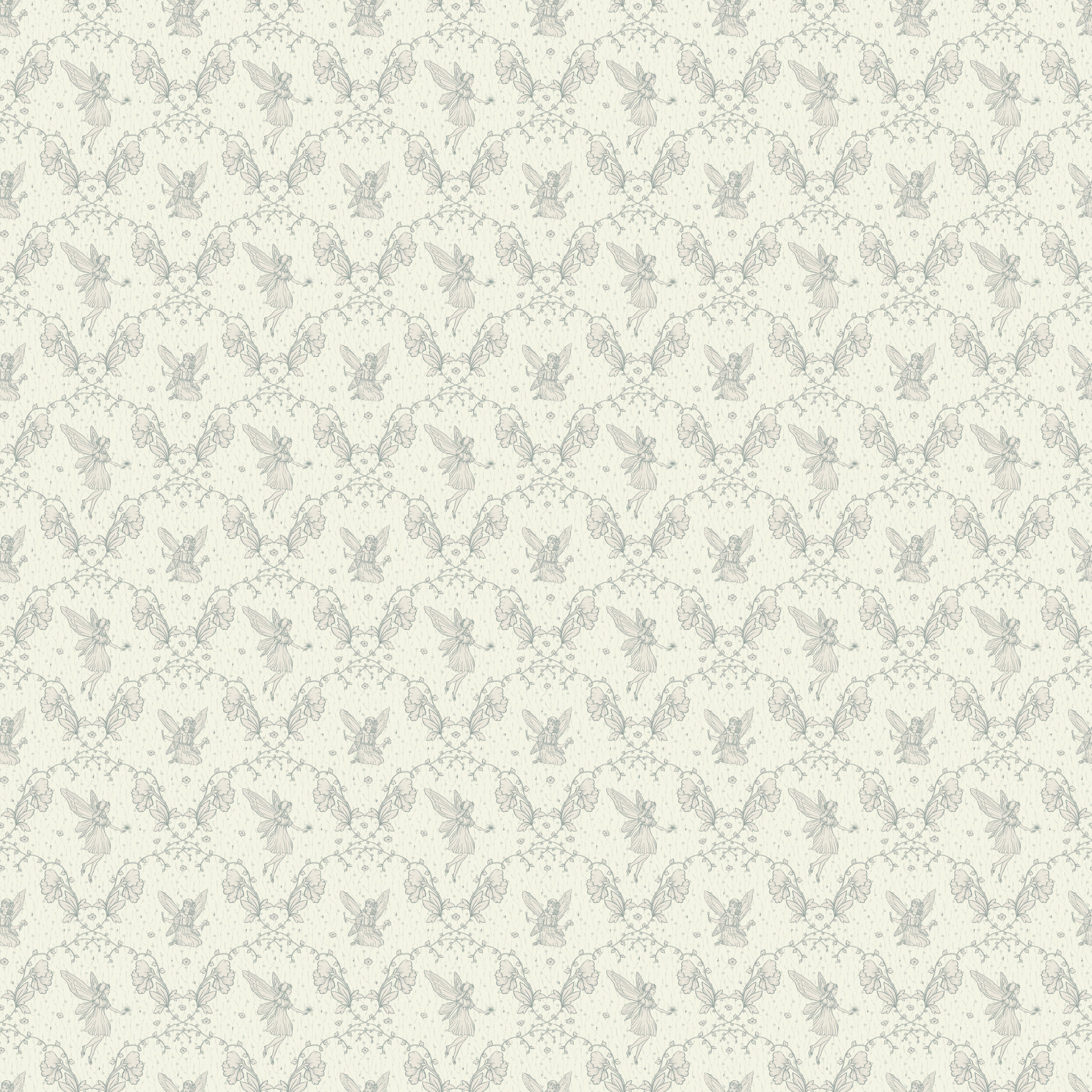 Petra Whimsical Wallpaper in Beige, Blue, Grey and Dusty-Rose
