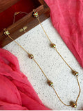 Multicolor Meenakari beaded chain necklace with brass base for ethnic festive wear