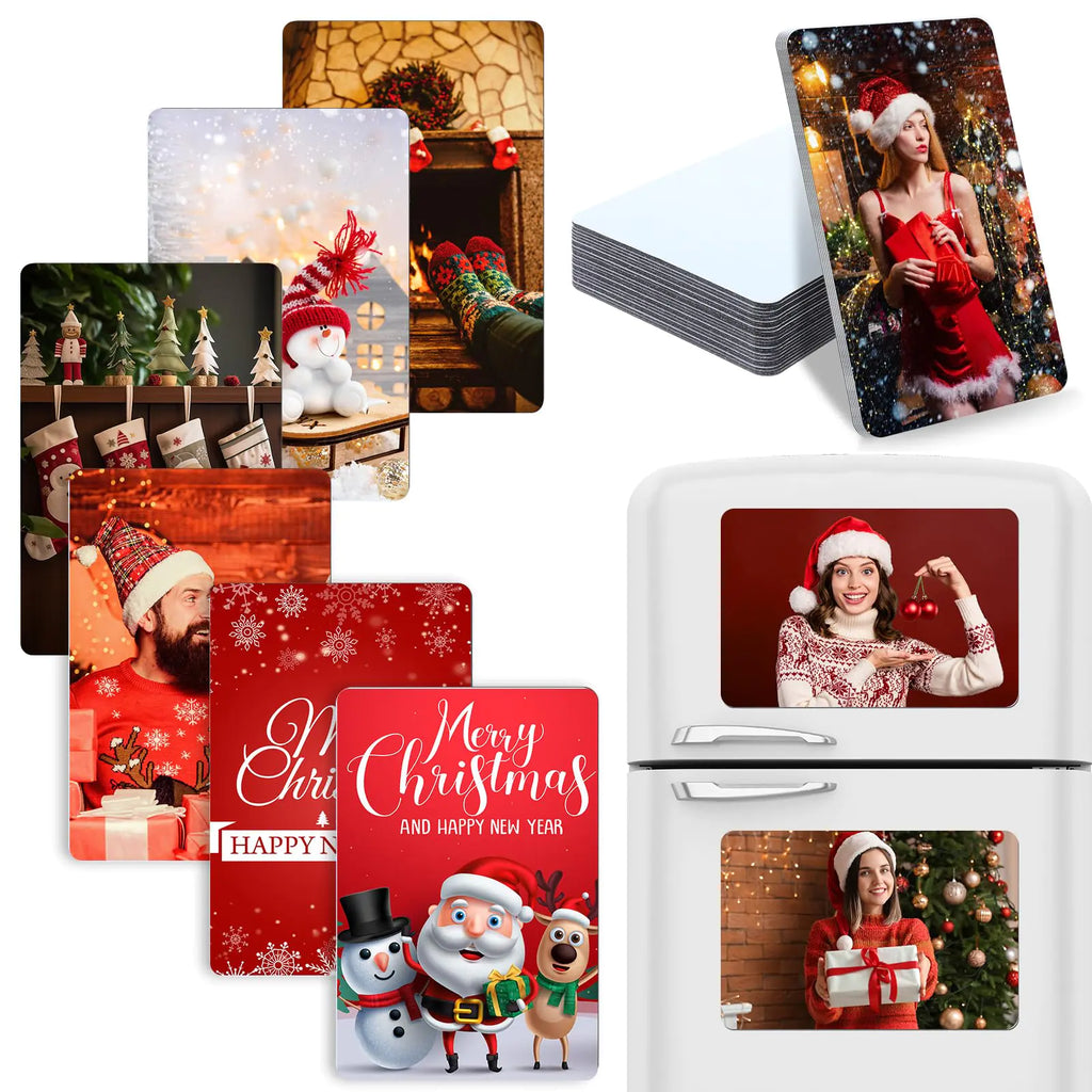 Xuhal 12 Pcs Sublimation Magnet Blanks Personalized Sublimation Blank Refrigerator Magnet Bulk Large Rectangular Fridge Magnet Sublimation Blank Product for Home Kitchen Office Decorative (4x6 Inch)
