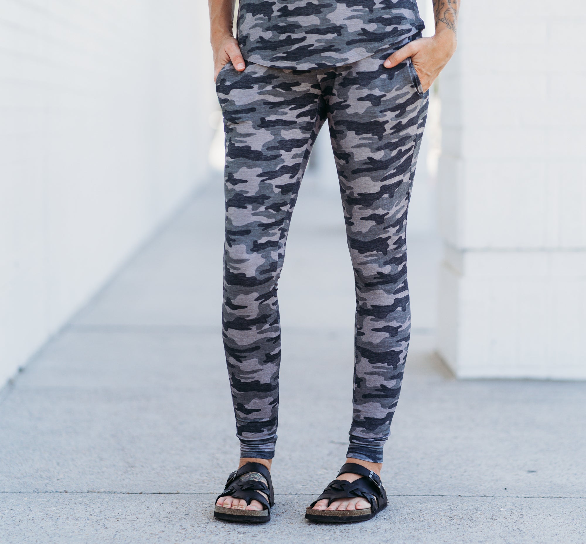Women's Bamboo Joggers in Chris Camo Print for Loungewear - Image 3