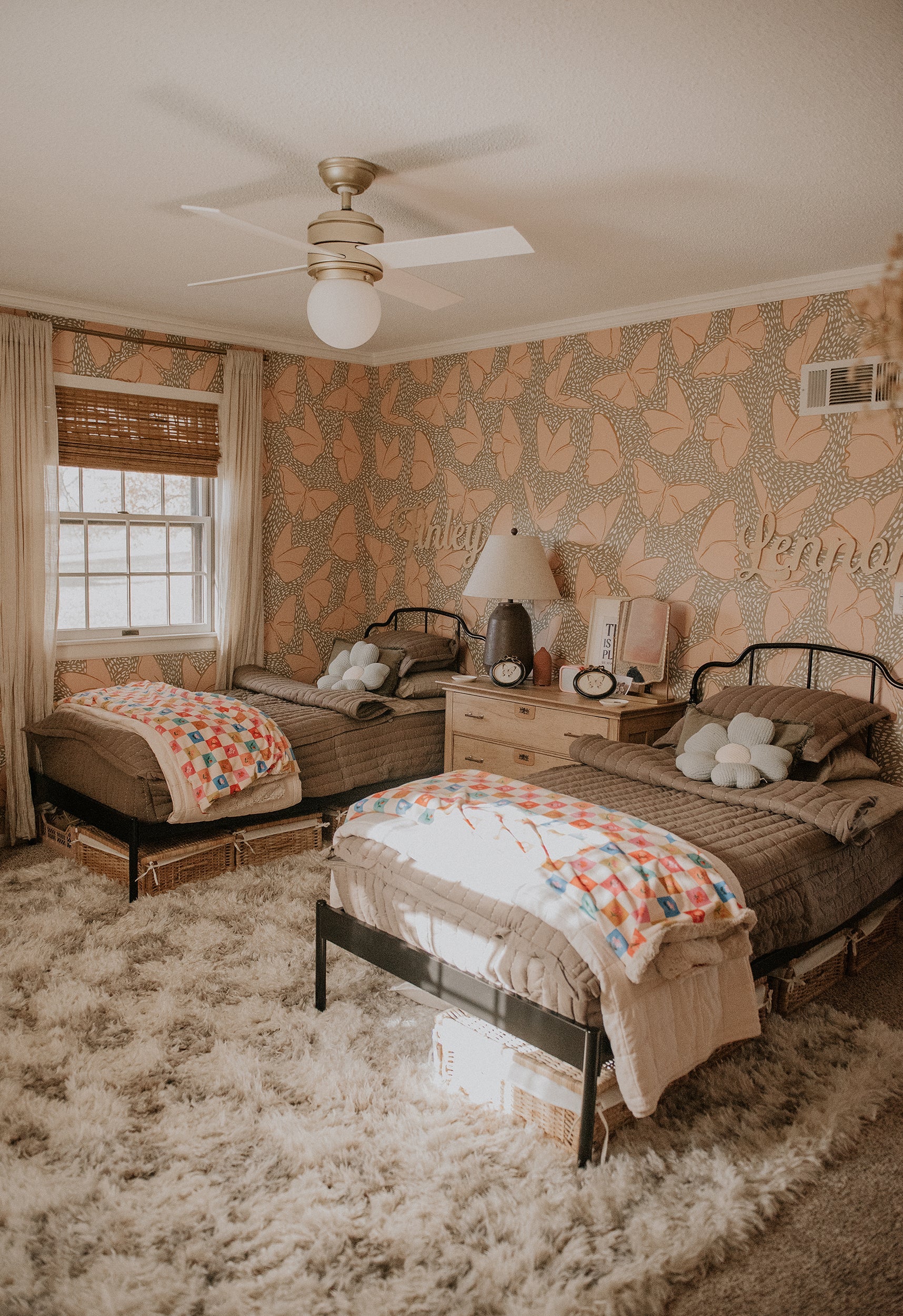 Ellie Removable Wallpaper in Blush Pink and Sage Green Bohemian