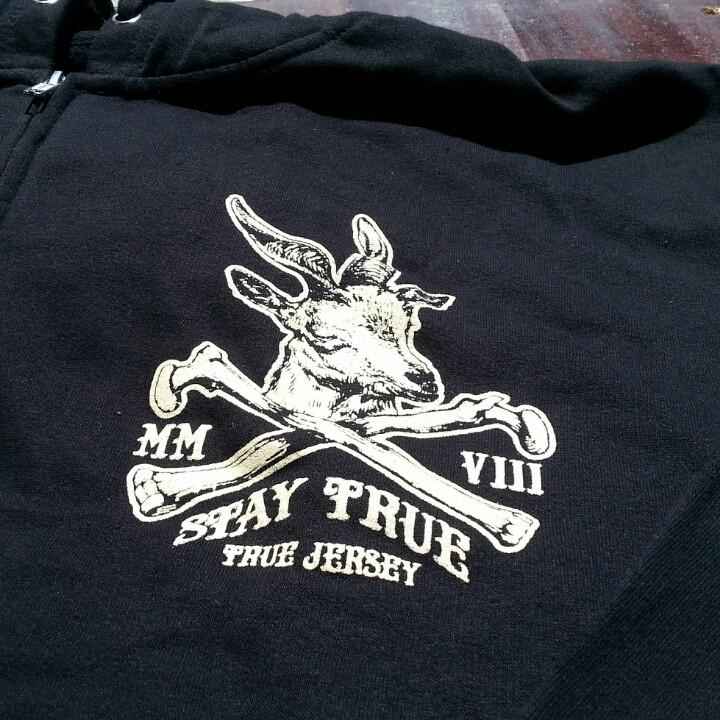 Jersey Devil Patron Saint Zip Up Hoodie Black and Gold Unisex