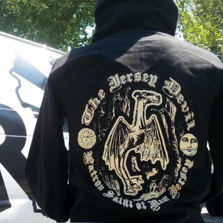 Jersey Devil Patron Saint Zip Up Hoodie Black and Gold Unisex