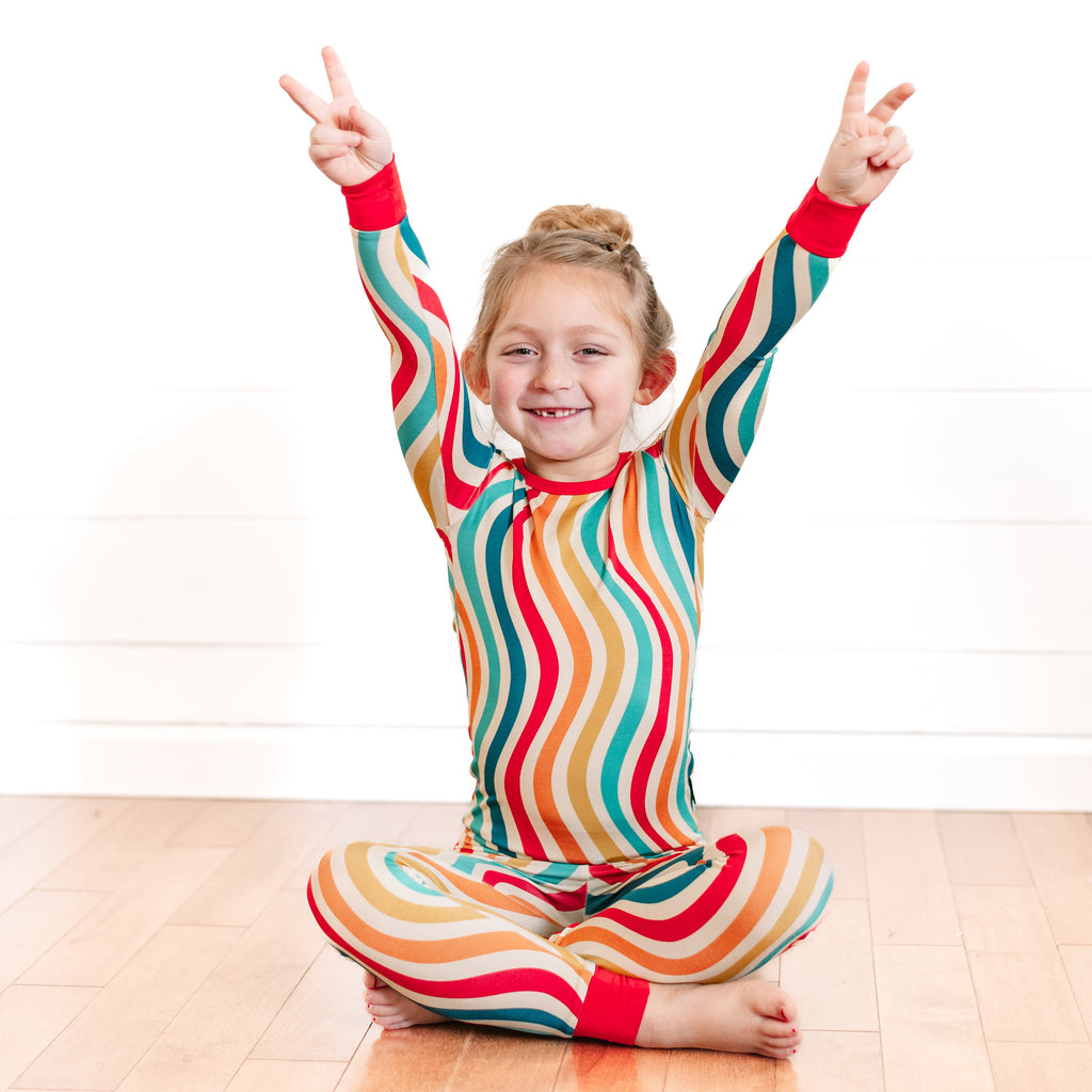 LONG SLEEVE 2 PIECE SETS- Groovy Wave