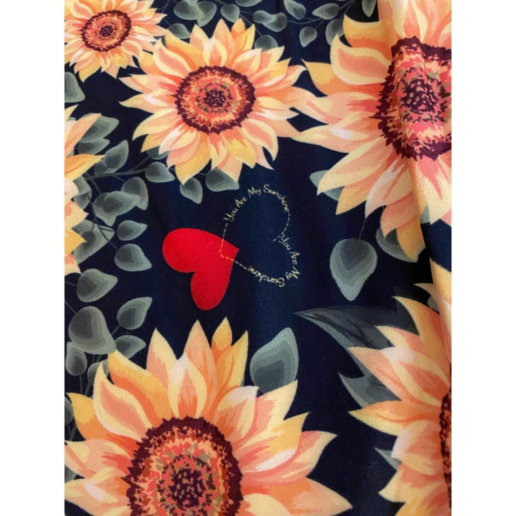 Sunflower Leggings with Black Lace Capri