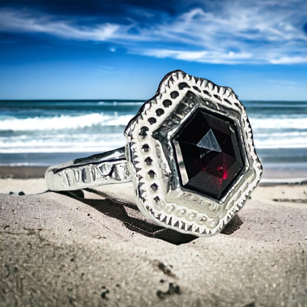Hex Gemstone Ring