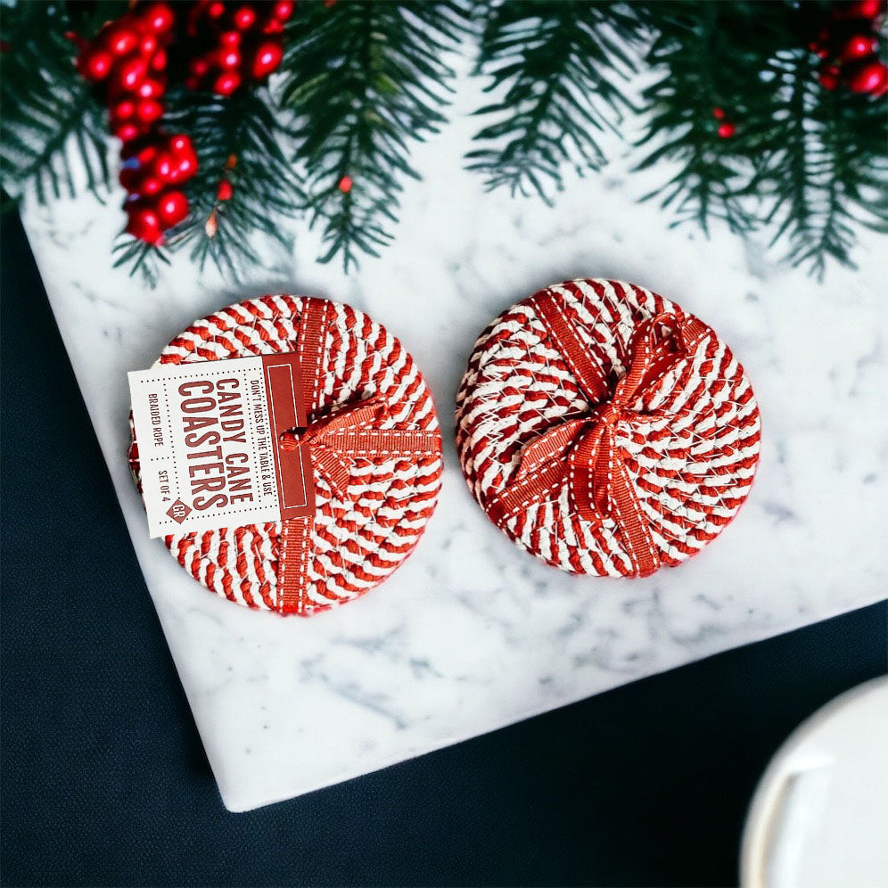 Candy Cane Coaster 4pk